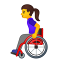Woman in Manual Wheelchair on Google Android 10.0