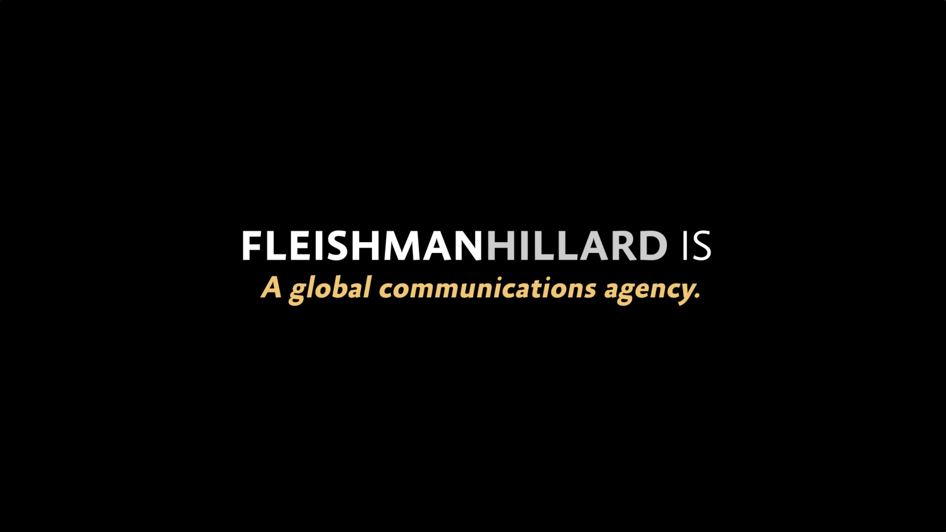 graphic stating FleishmanHillard is a global communications agency