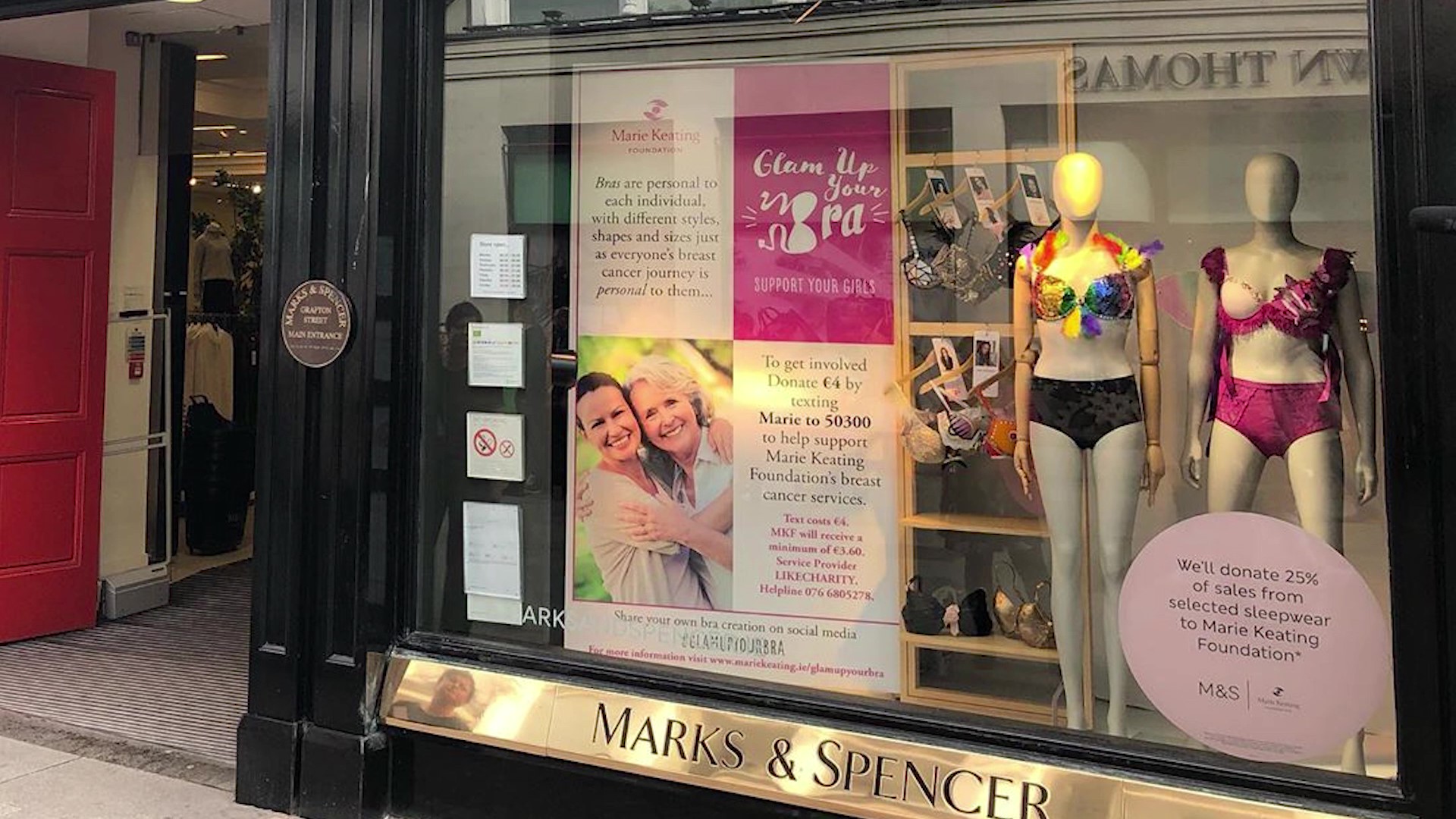 Glam Up Your Bra window display at Marks and Spencer
